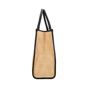 Raffia/Leather Tote Neutral/Black, view 5