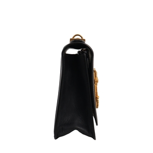 Leather Virtus Small Shoulder Bag Black, view 4