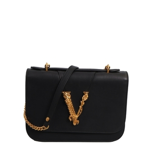 Leather Virtus Small Shoulder Bag Black