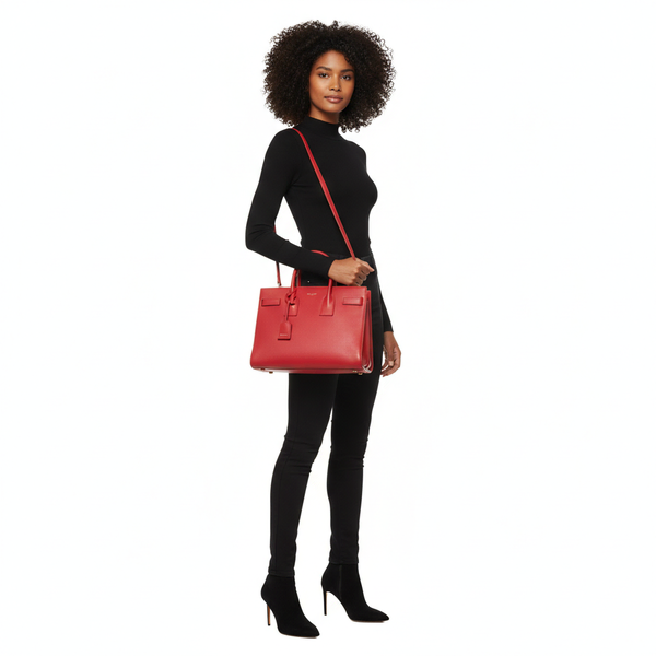 Leather Small Sac De Jour Red