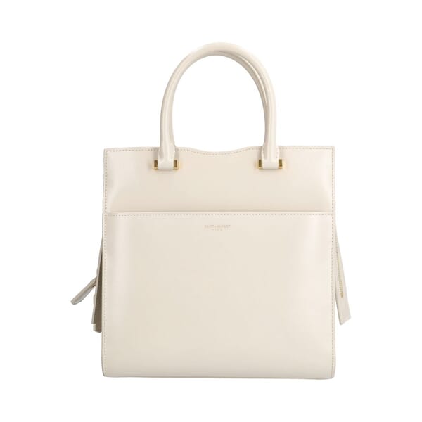 Leather Uptown Tote With Pochette Ivory