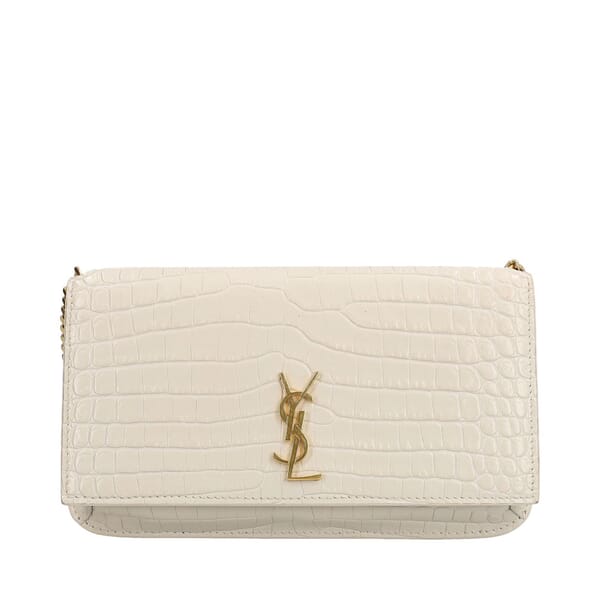 Croc Embossed Cassandre Phone Holder Ivory