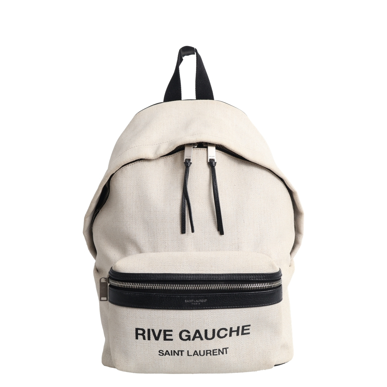 SAINT LAURENT Canvas/Leather Rive Gauche City Backpack Natural