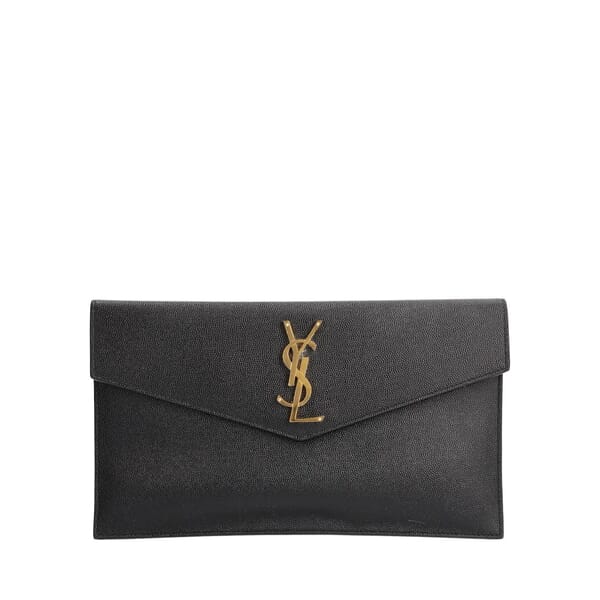 Leather Uptown Pouch Black/Gold