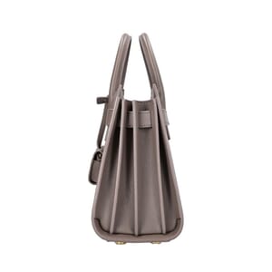 Leather Sac De Jour Nano Tote Taupe, view 8