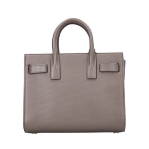 Leather Sac De Jour Nano Tote Taupe, view 3