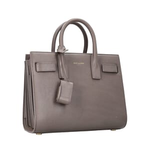 Leather Sac De Jour Nano Tote Taupe, view 5