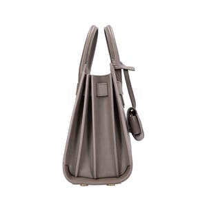Leather Sac De Jour Nano Tote Taupe, view 6