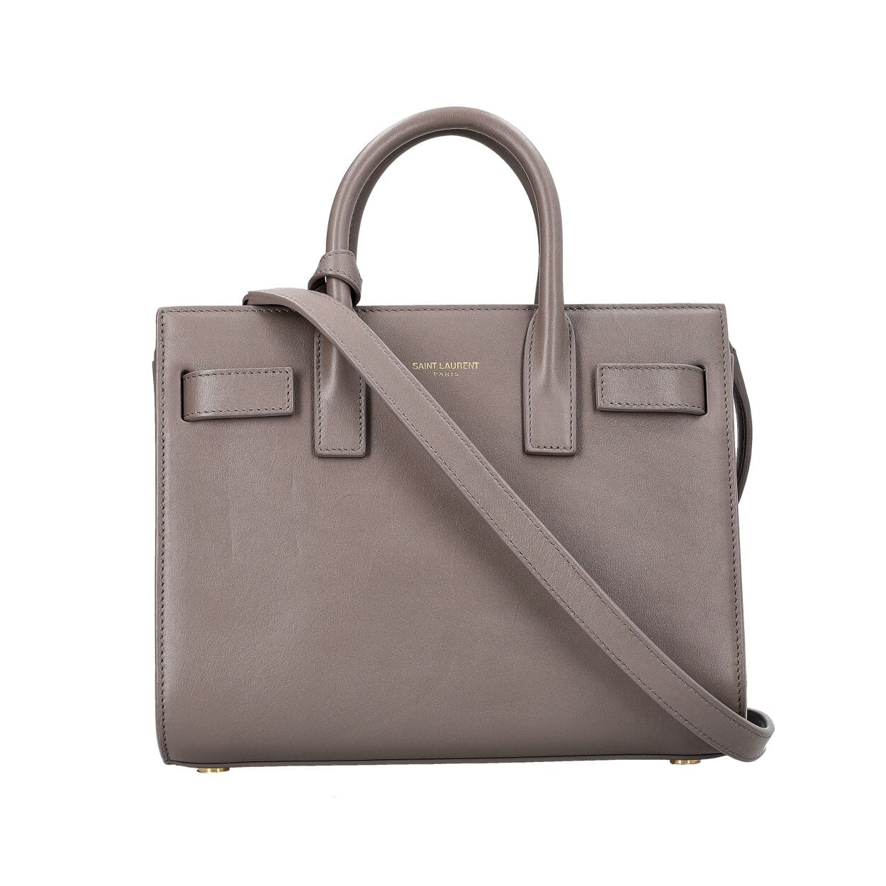 Leather Sac De Jour Nano Tote Taupe