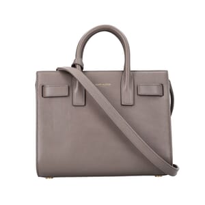 Leather Sac De Jour Nano Tote Taupe