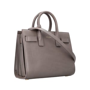 Leather Sac De Jour Nano Tote Taupe, view 2