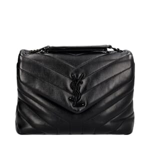 Chevron Leather Small Puffer Shoulder Bag Black, view 5