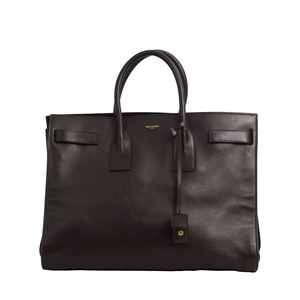 Leather Large Sac de Jour Tote Chocolate