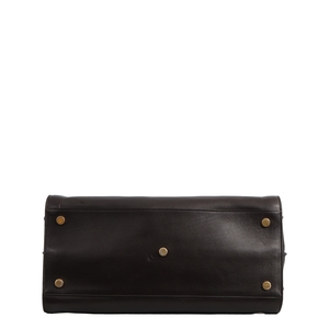 Leather Large Sac de Jour Tote Chocolate, view 6