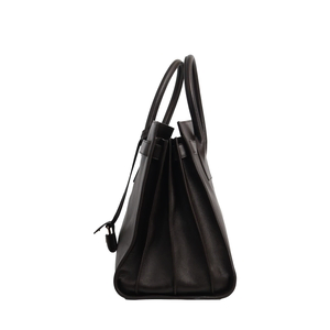 Leather Large Sac de Jour Tote Chocolate, view 5