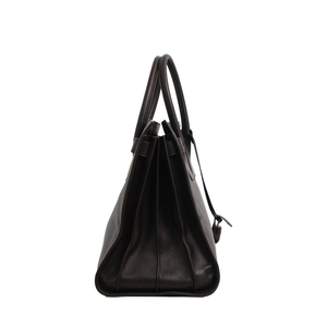 Leather Large Sac de Jour Tote Chocolate, view 4