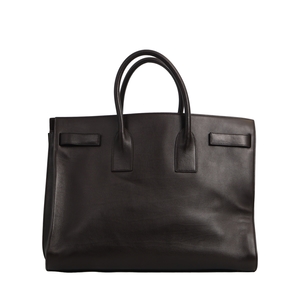 Leather Large Sac de Jour Tote Chocolate, view 3