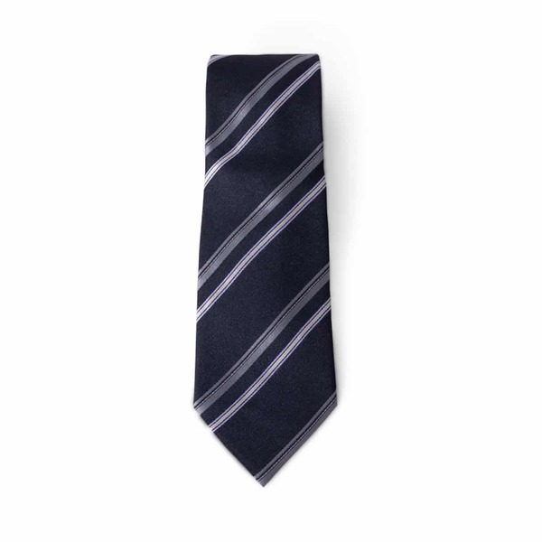 Silk Striped Tie Navy