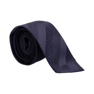 Silk Geomtric Tie Navy