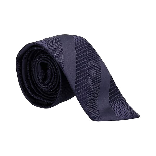 Silk Geomtric Tie Navy