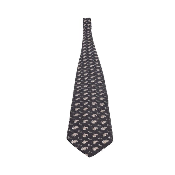 Vintage Silk Paisley Tie Black