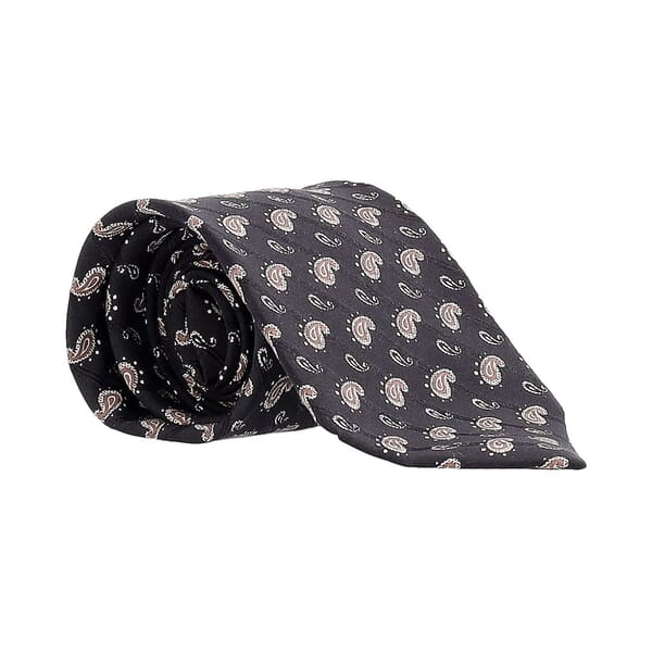 Vintage Silk Paisley Tie Black