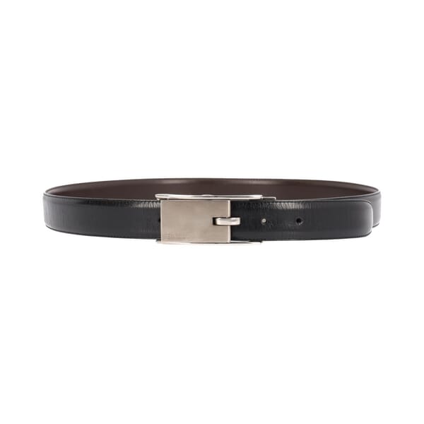 Leather Reversible Belt Black - S: 115 (46)