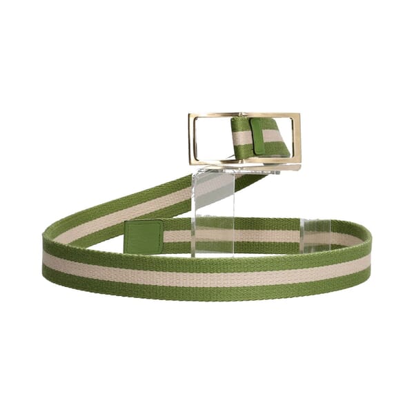 Vintage Fabric Belt Green/White - S: 95 (38)