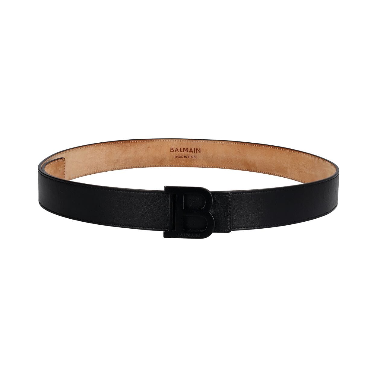 Leather Logo Belt Black - S: 110 (44)