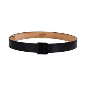 Leather Logo Belt Black - S: 110 (44)