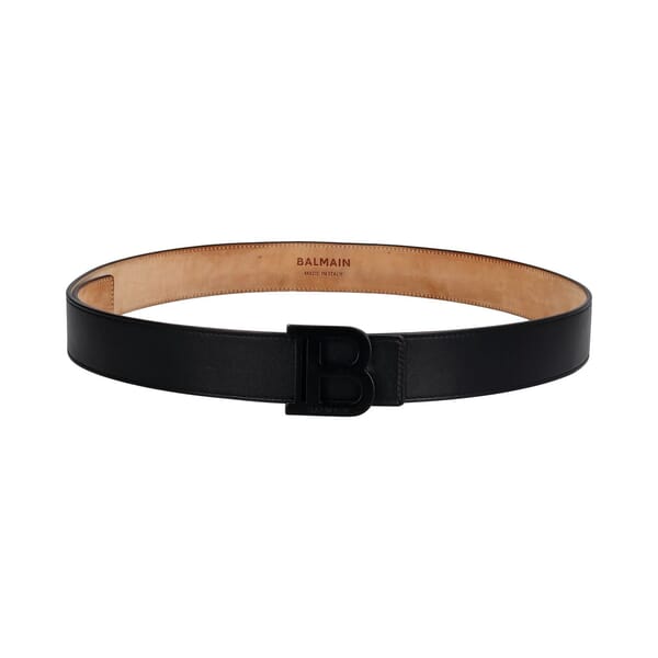 Leather Logo Belt Black - S: 110 (44)