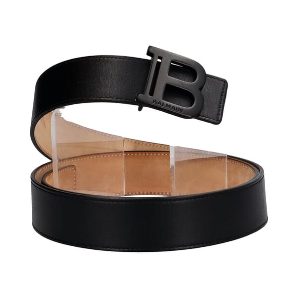 Leather Logo Belt Black - S: 110 (44)