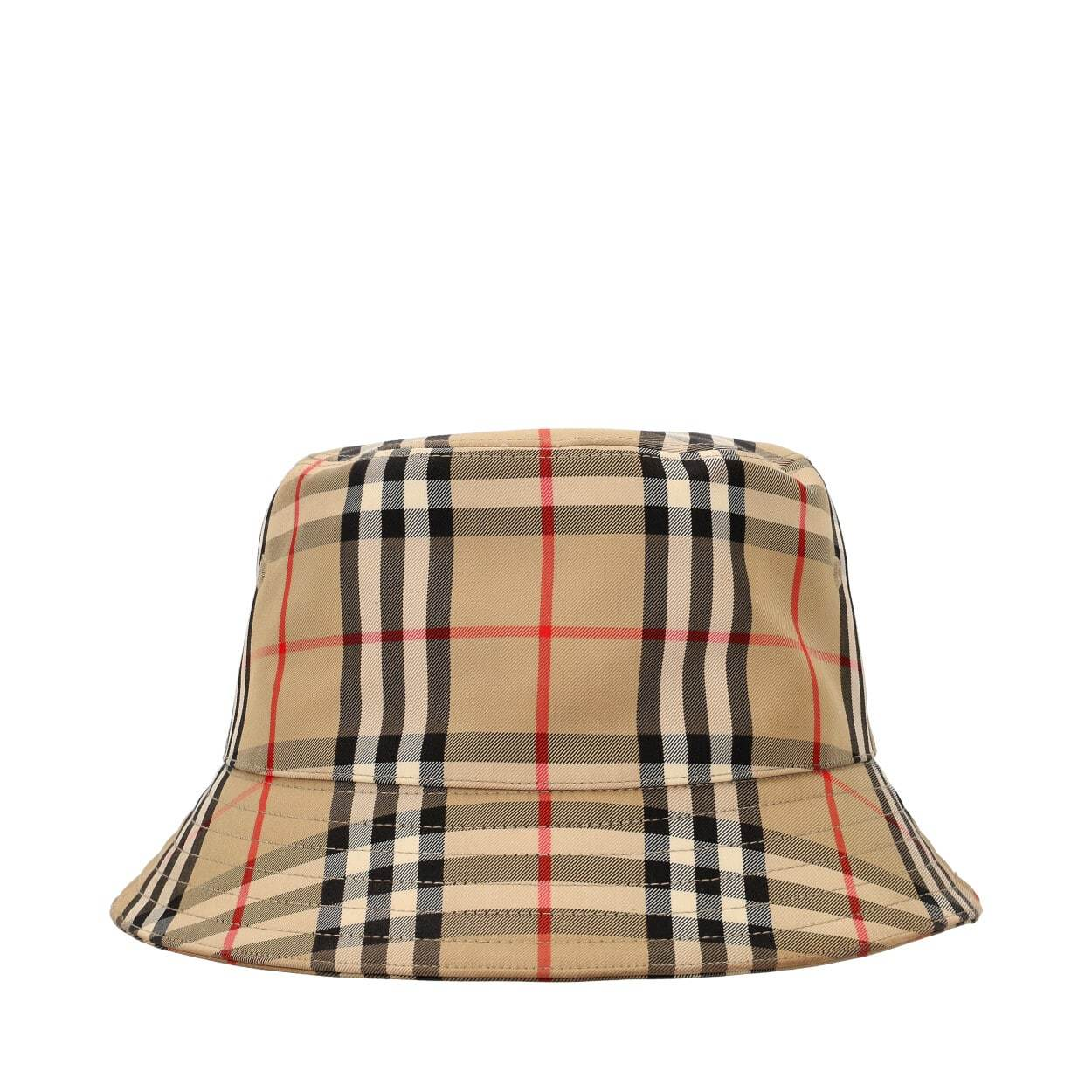 BURBERRY Cotton Check Bucket Hat Beige | Luxity