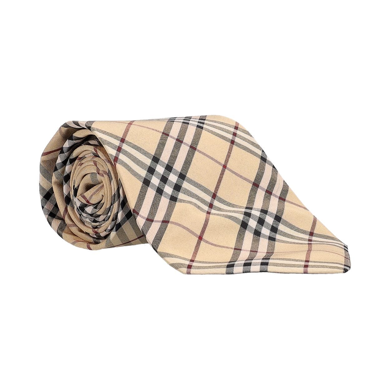 Silk Check Tie Archive Beige