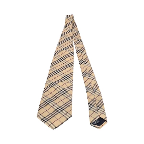 Silk Check Tie Archive Beige