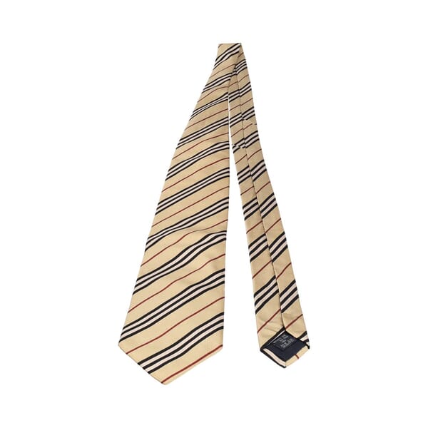 Silk Check Tie Archive Beige