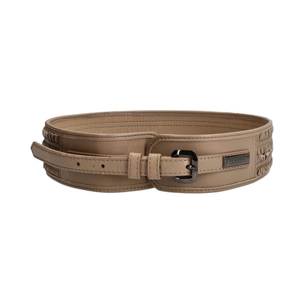 Leather Waist Belt Taupe - S: 80 (32)