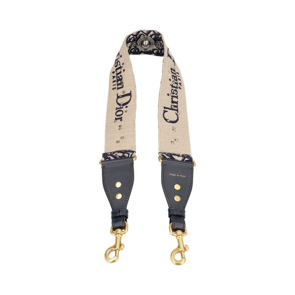 Oblique Embroidered Medallions Shoulder Strap Blue