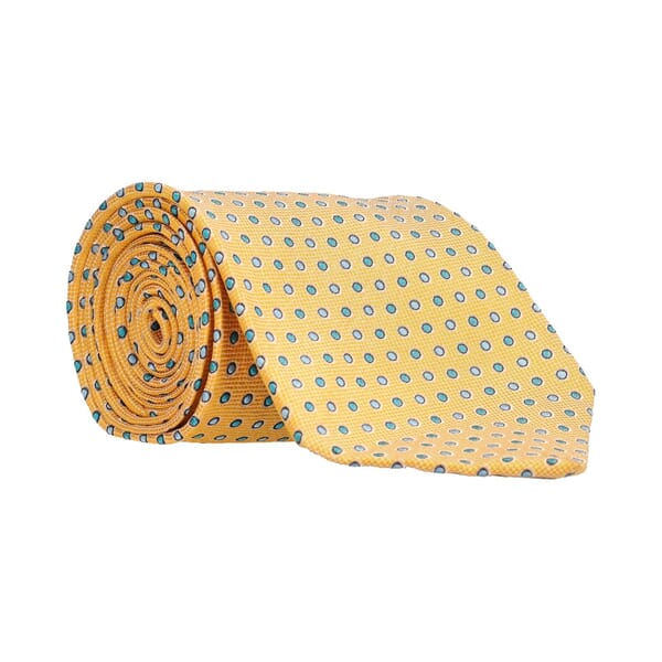 Silk Polka Dots Tie Yellow