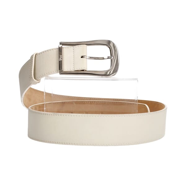 Leather Belt White - S: 95 (38)