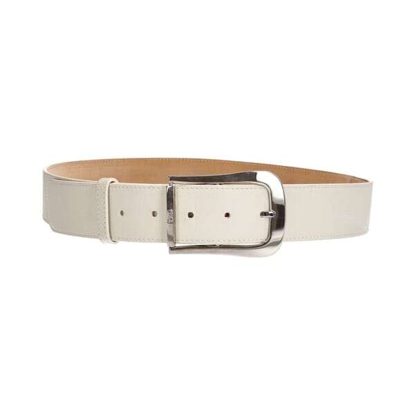 Leather Belt White - S: 95 (38)