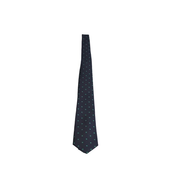 Vintage Silk Polka Dot Tie Navy/Green