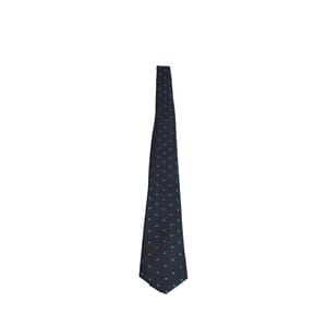 Vintage Silk Polka Dot Tie Navy/Green, view 2