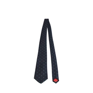 Vintage Silk Polka Dot Tie Navy/Green, view 3