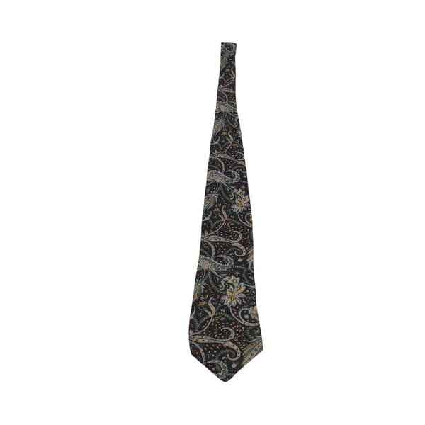 Silk Tie Paisley Black/Green