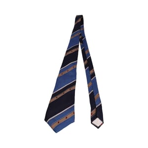 Vintage Silk Striped Tie Blue/Beige, view 3
