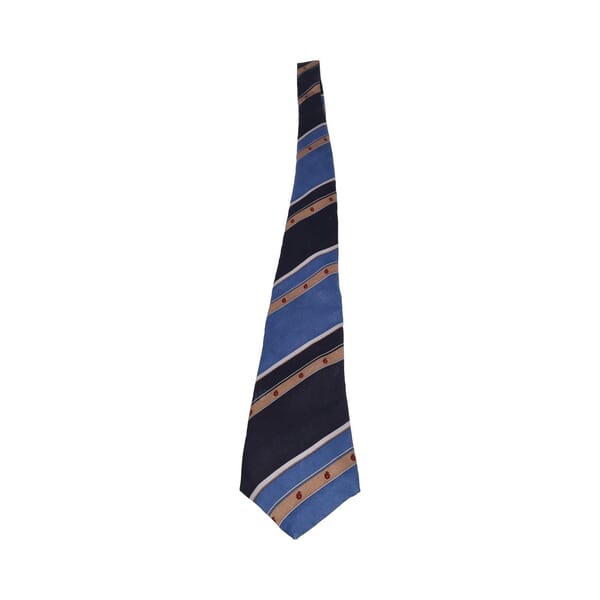 Vintage Silk Striped Tie Blue/Beige