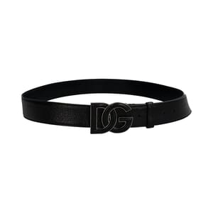Leather DG Buckle Belt Black - S: 120 (40)