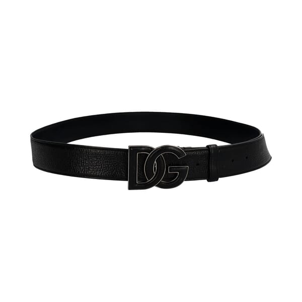 Leather DG Buckle Belt Black - S: 120 (40)