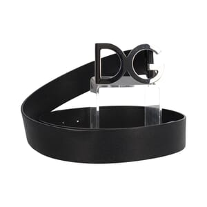 Leather DG Logo Belt Black - S: 115 (46), view 2